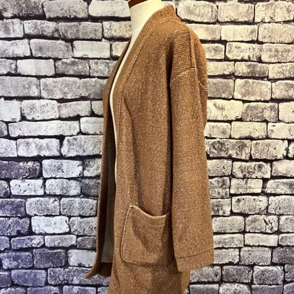 Lands' End Beige & Ivory No Close Jacket Size Medium - Picture 4 of 9